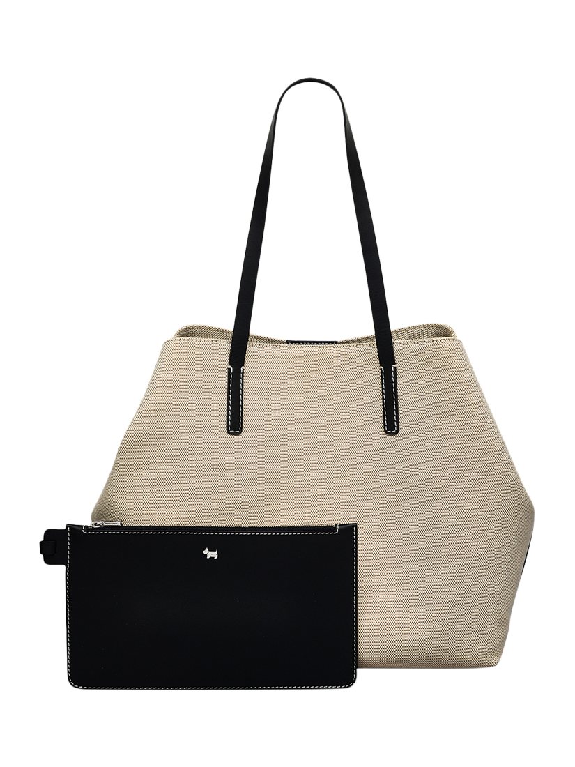 Product image 4 of 9, which shows Radley Leather Canvas Tote Bag, Natural