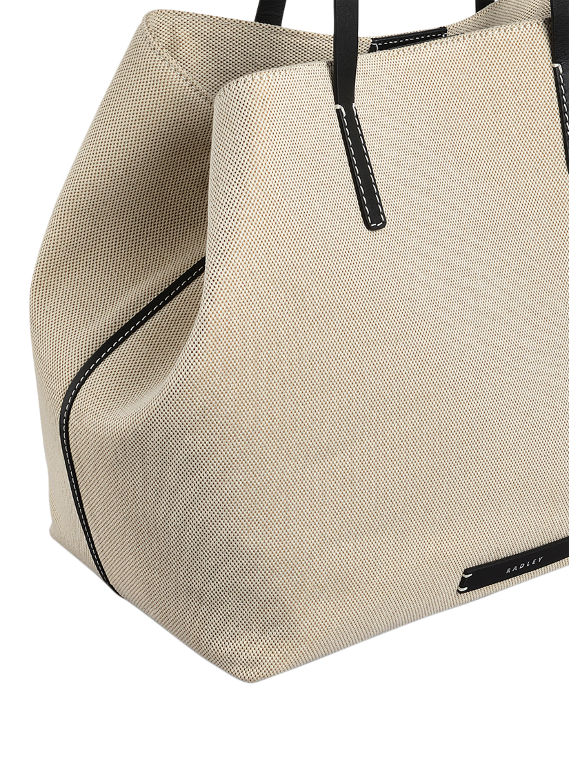 Product image 6 of 9, which shows Radley Leather Canvas Tote Bag, Natural