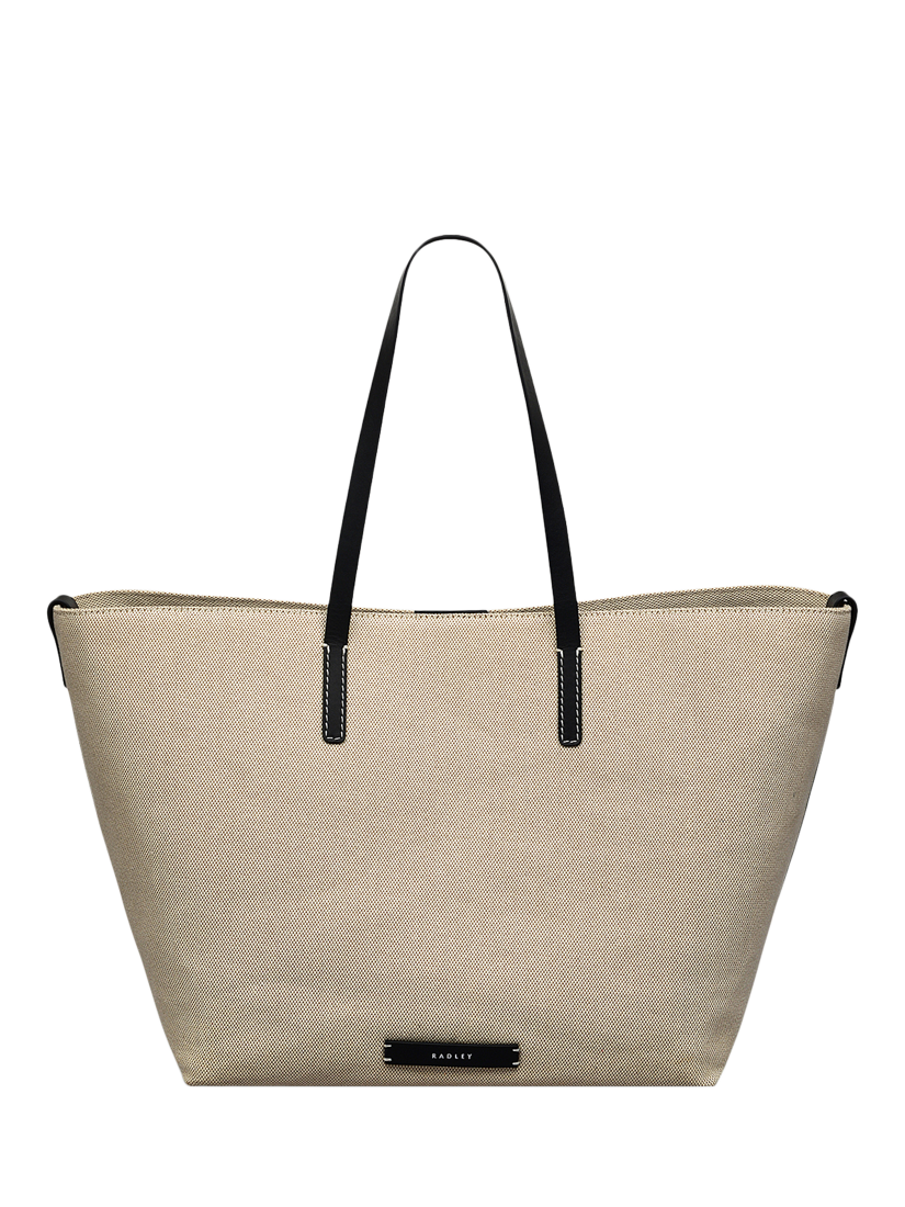 Product image 7 of 9, which shows Radley Leather Canvas Tote Bag, Natural