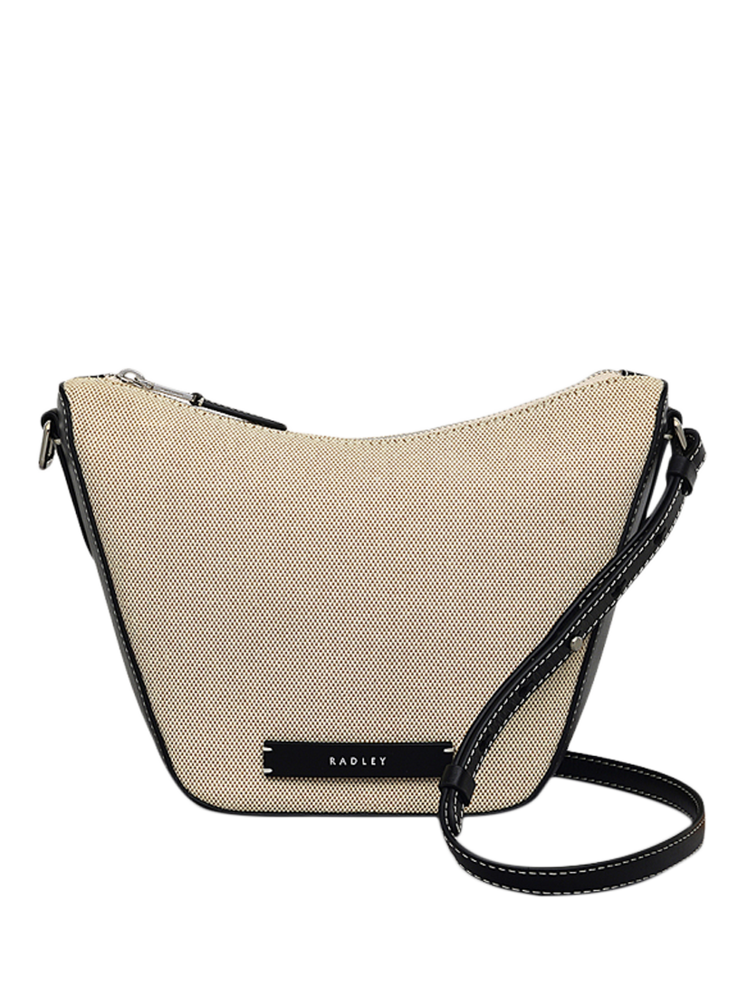 Product image 1 of 5, which shows Radley Oak Street Leather Canvas Crossbody Bag, Natural