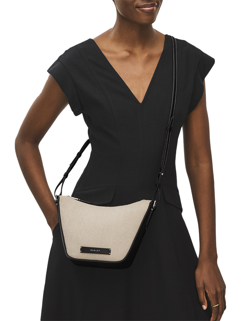 Product image 5 of 5, which shows Radley Oak Street Leather Canvas Crossbody Bag, Natural