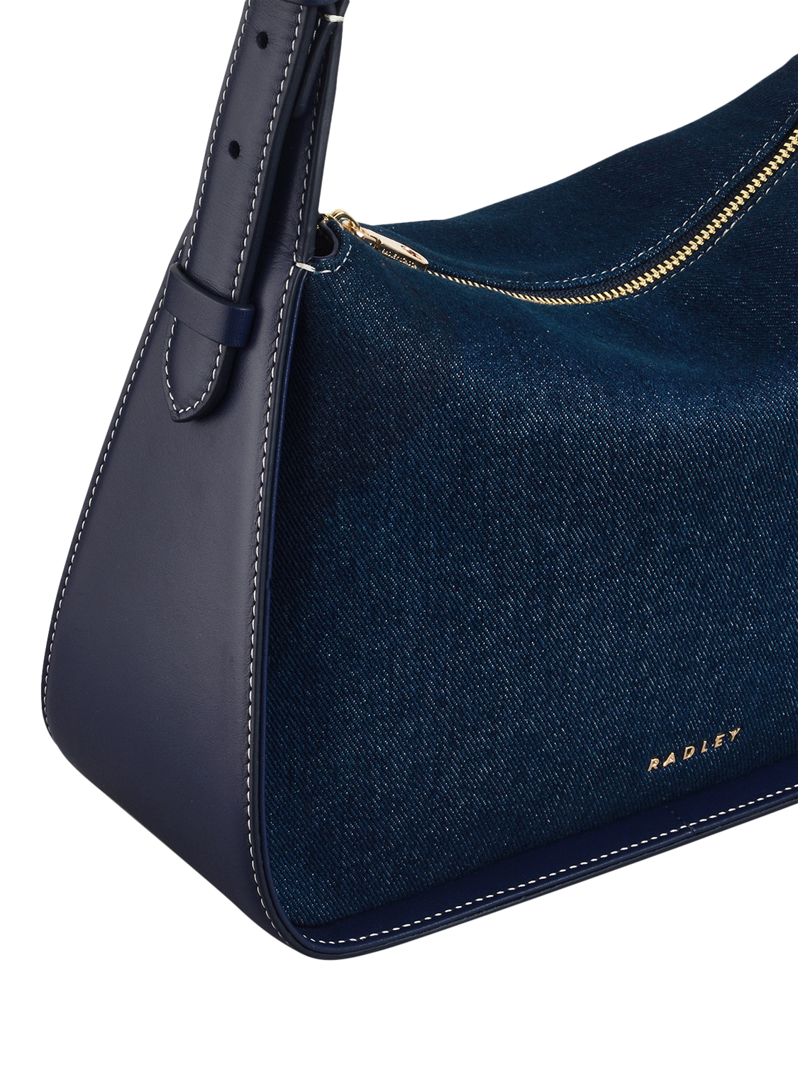 Product image 4 of 6, which shows Radley Westwell Lane Denim & Leather Grab Bag, Evenfall