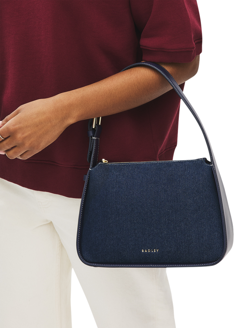 Product image 5 of 6, which shows Radley Westwell Lane Denim & Leather Grab Bag, Evenfall
