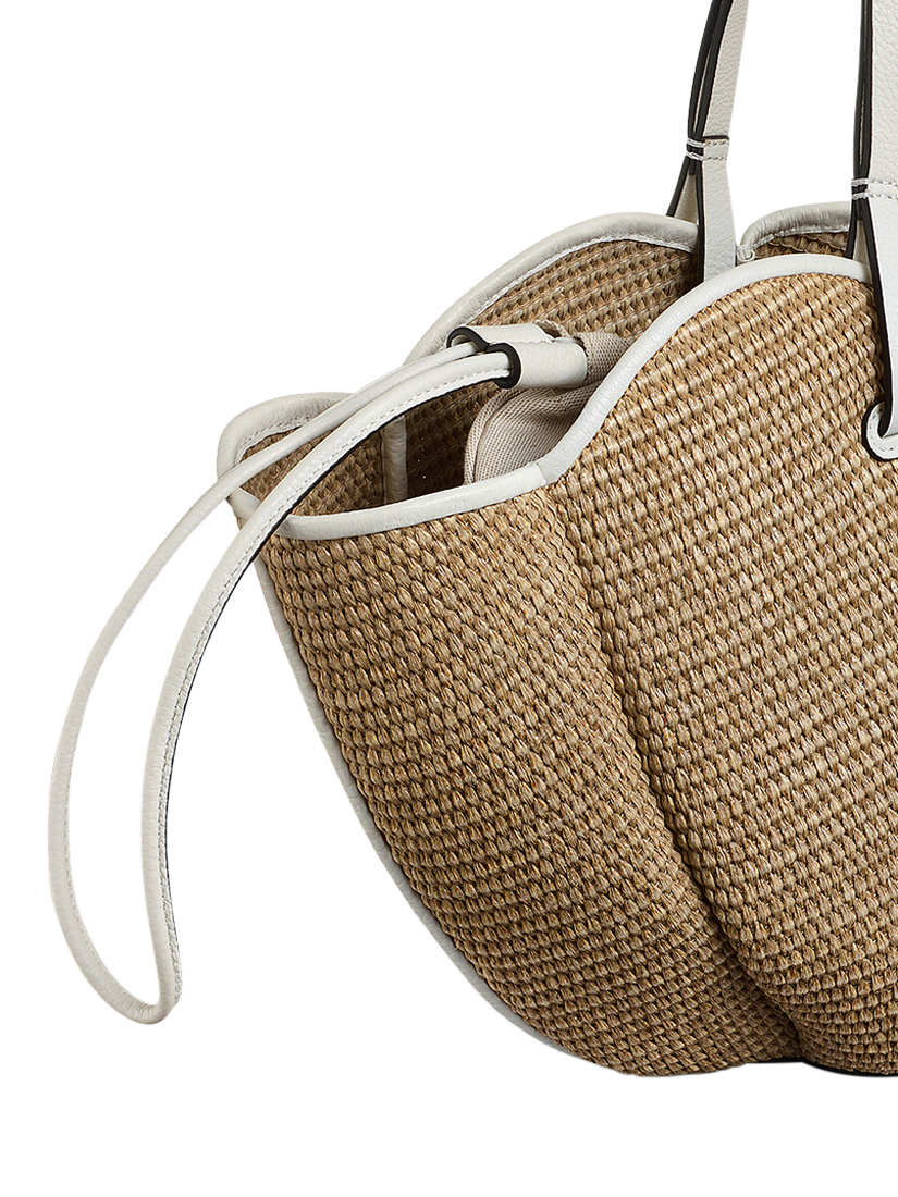 Product image 3 of 4, which shows Radley Lily Leather Canvas Drawstring Bag, Natural