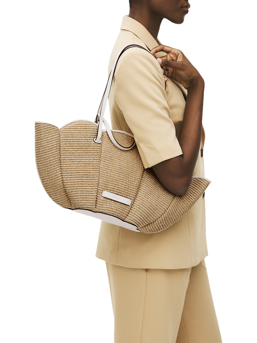 Product image 4 of 4, which shows Radley Lily Leather Canvas Drawstring Bag, Natural