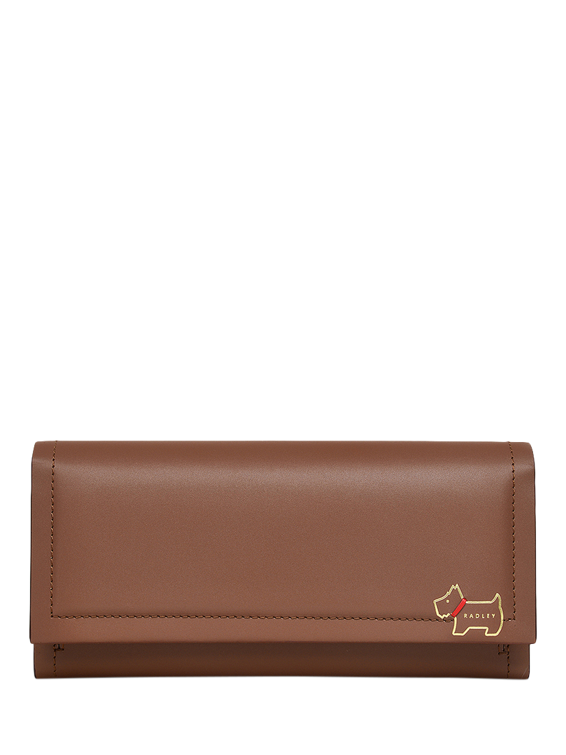 Product image 1 of 4, which shows Radley Heritage Lane Leather Large Flap Over Matinee Purse, Saddle
