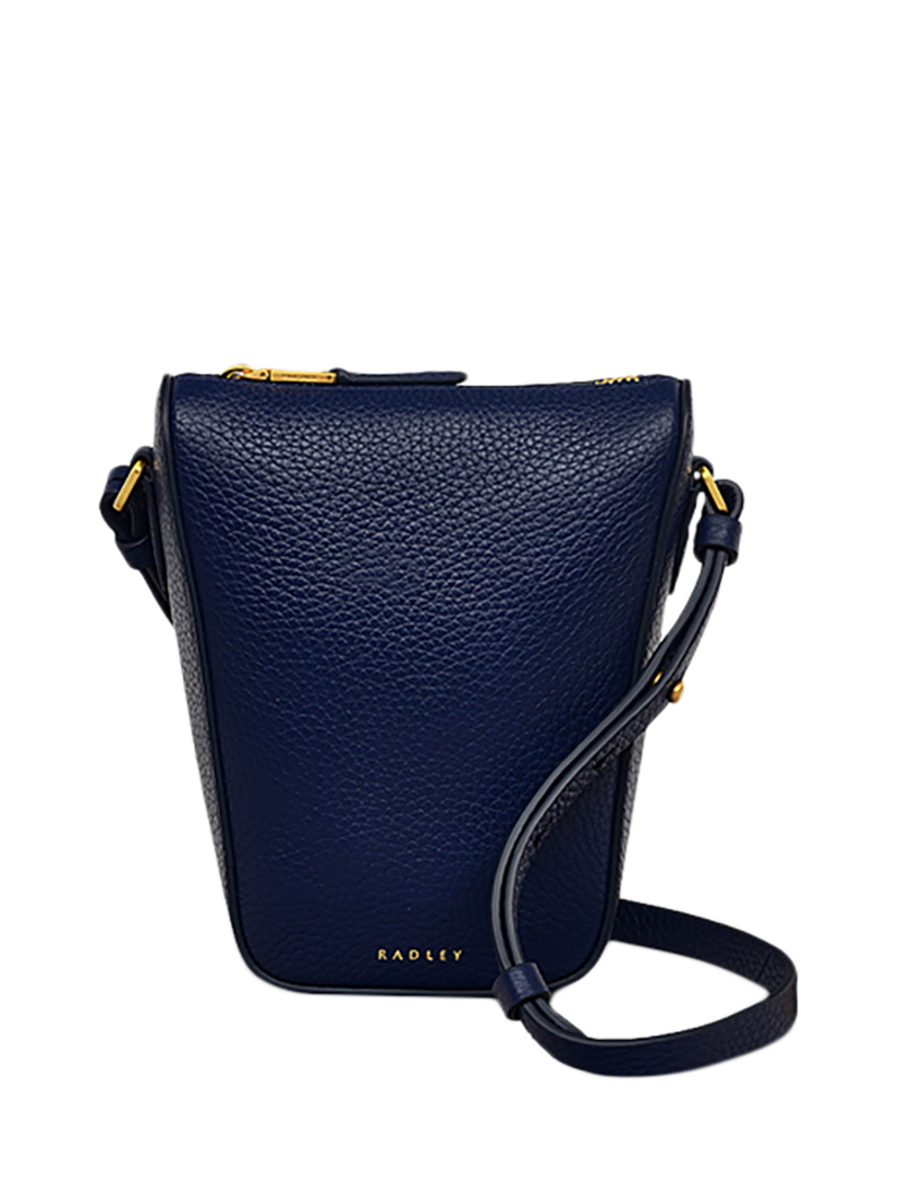 Product image 1 of 5, which shows Radley Oak Street Leather Crossbody Phone Bag, Evenfall