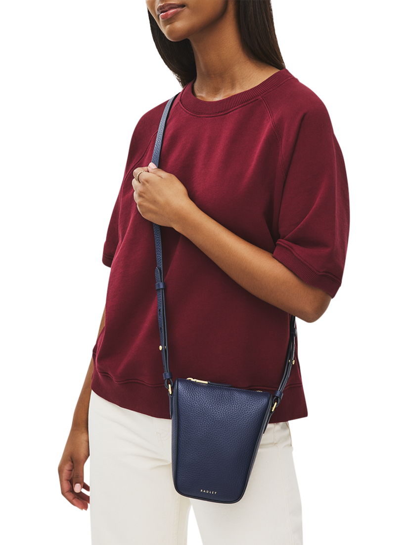 Product image 5 of 5, which shows Radley Oak Street Leather Crossbody Phone Bag, Evenfall