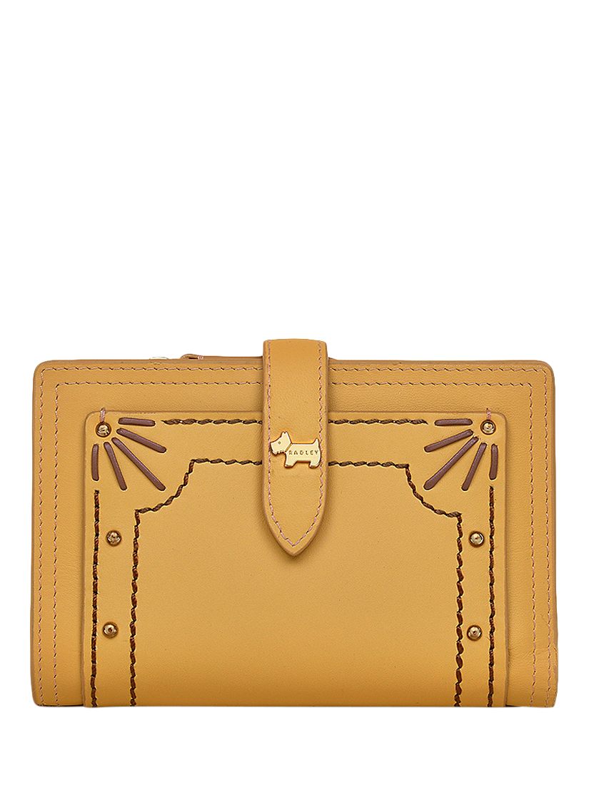 Product image 1 of 3, which shows Radley Willis Street Leather Studded Purse, Pecan