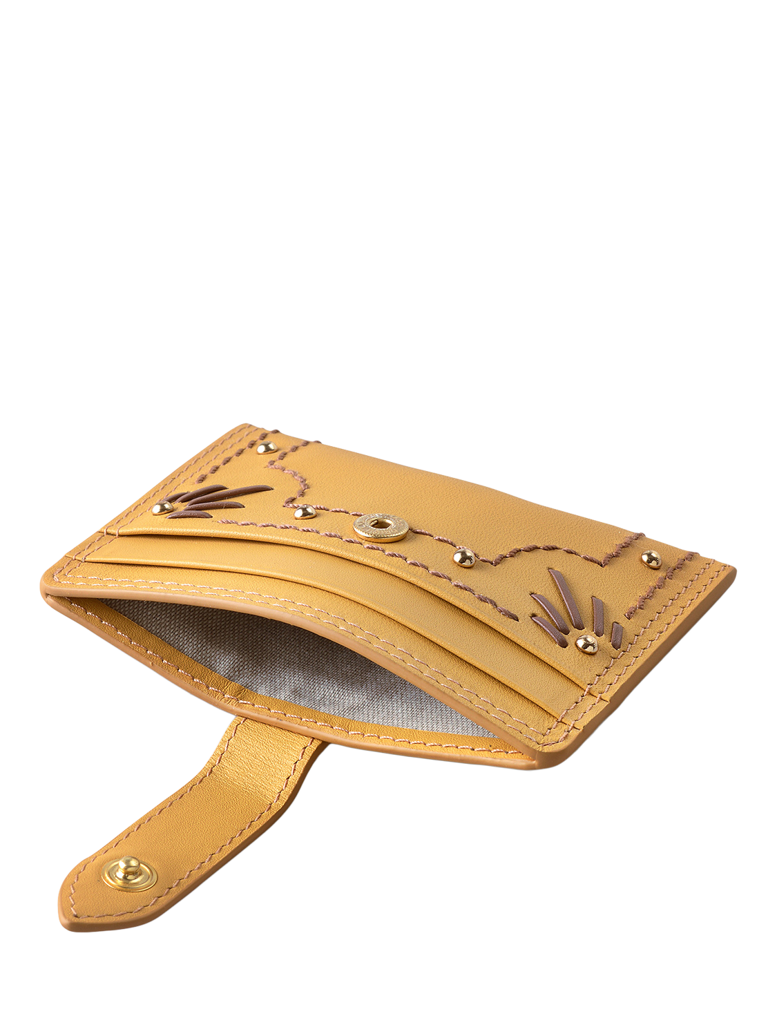 Product image 3 of 3, which shows Radley Willis Street Leather Studded Cardholder, Pecan