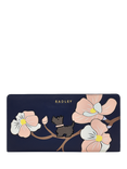 Radley Coin Street Large Floral Leather Purse, Evenfall