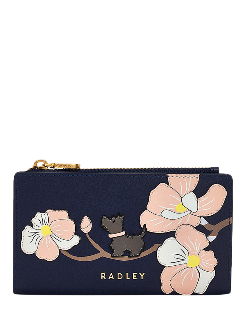 Product image 1 of 4, which shows Radley Coin Street Medium Floral Leather Purse, Evenfall