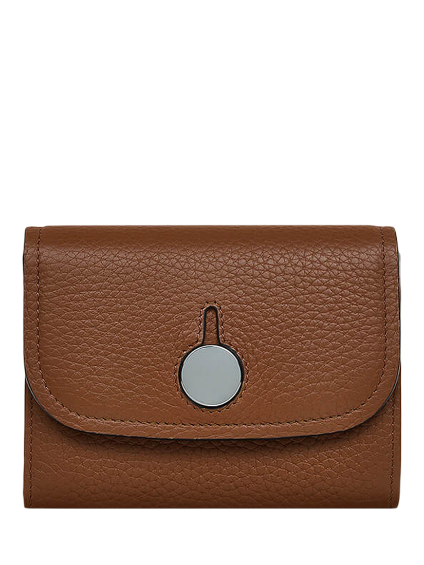 Product image 1 of 4, which shows Radley Bathurst Mews Leather Medium Flapover Purse, Saddle