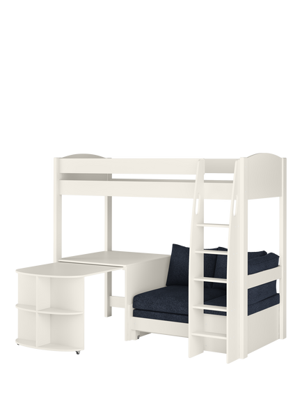 Stompa Uno S 22 High Sleeper Bed Frame with Pull-Out Desk, Ocean Blue, Ocean Blue