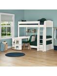 Stompa Uno S 22 High Sleeper Bed Frame with Pull-Out Desk, Teal Green