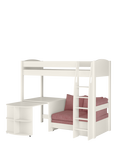 Stompa Uno S 22 High Sleeper Bed Frame with Pull-Out Desk, Pink Blossom