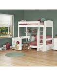 Stompa Uno S 22 High Sleeper Bed Frame with Pull-Out Desk, Pink Blossom