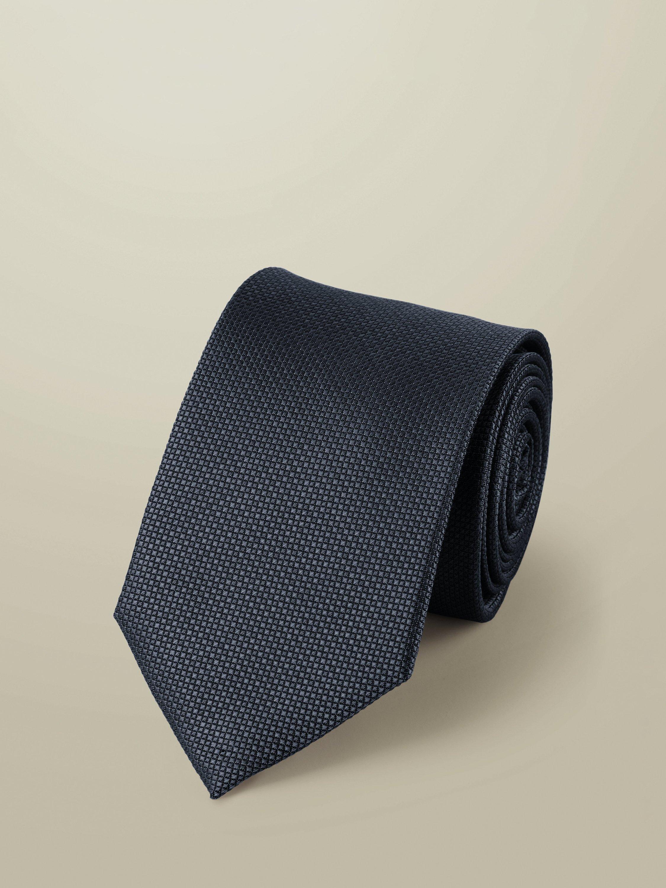Product image 1 of 2, which shows Charles Tyrwhitt Textured Silk Tie, Airforce Blue