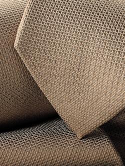 Charles Tyrwhitt Textured Silk Tie, Airforce Blue - view 2, Sand