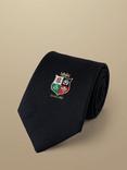 Charles Tyrwhitt Patriotic Lion Silk Tie, Maroon Red, Navy