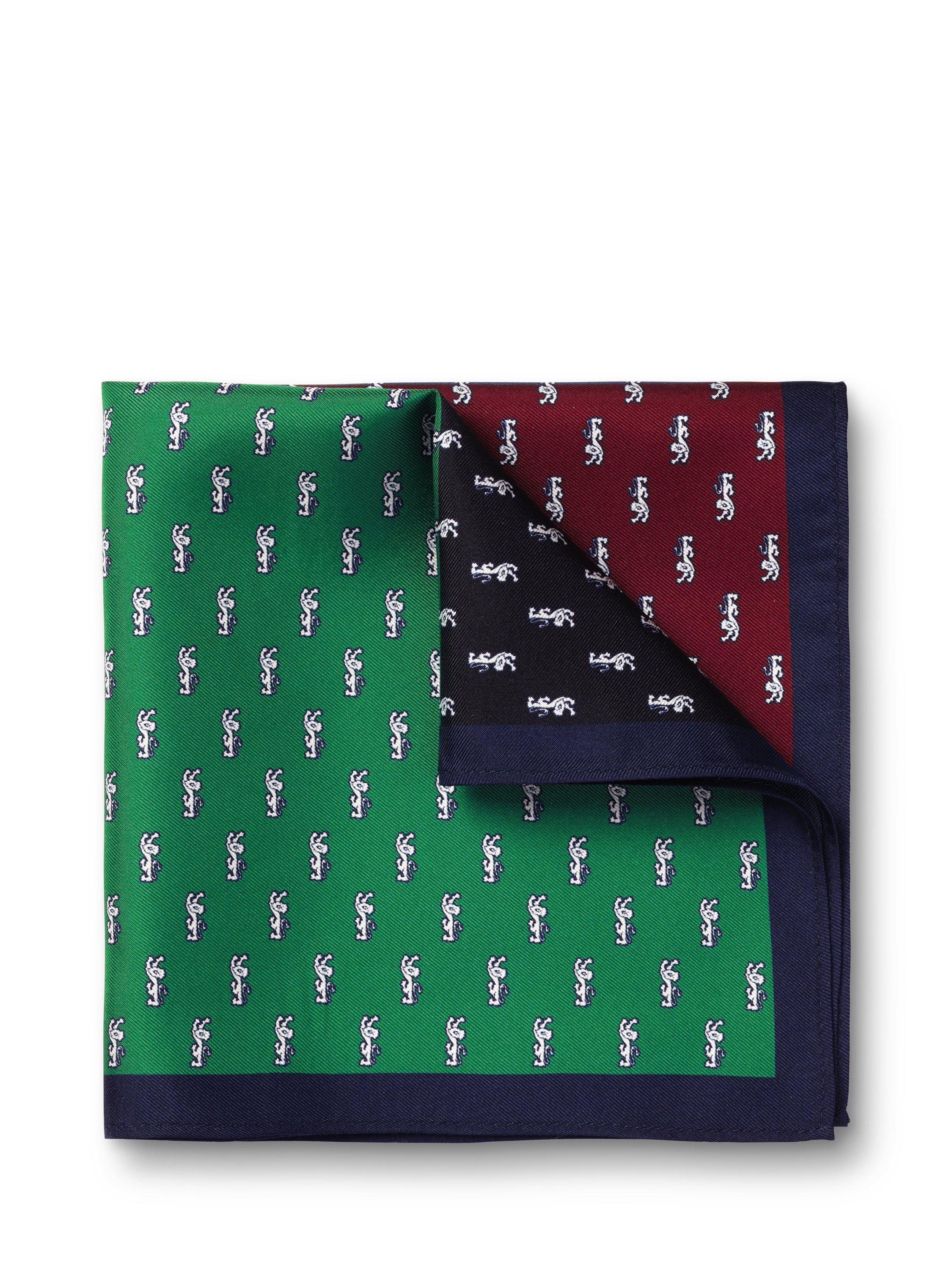 Charles Tyrwhitt Patterned Lions Motif Silk Pocket Square