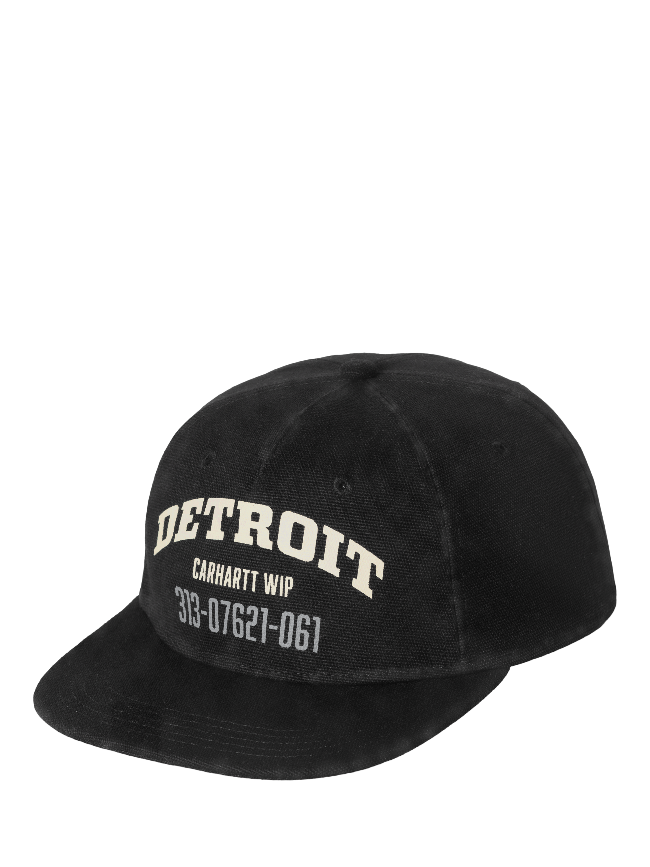 Product image 1 of 2, which shows Carhartt WIP Detroit Canvas Baseball Cap, Black