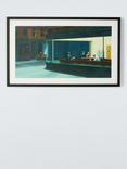 John Lewis Edward Hopper 'Nighthawks' Framed Print & Mount, 52 x 84cm, Green/Multi