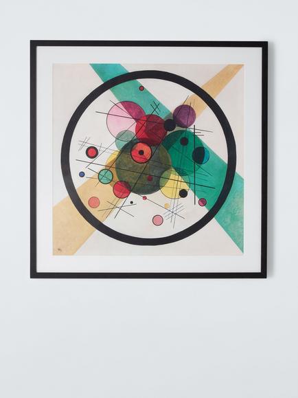 John Lewis Wassily Kandinsky 'Circles in a Circle' Framed Print & Mount, 63 x 63cm, Multi, Multi