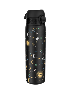 Ion8 Celestial Stainless Steel Leak-Proof Slim Drinks Bottle, 600ml, Black/Multi