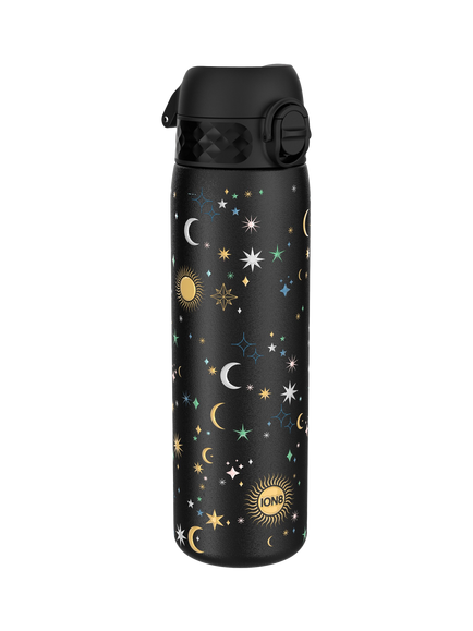 Ion8 Celestial Stainless Steel Leak-Proof Slim Drinks Bottle, 600ml, Black/Multi, Black/Multi