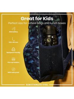 Ion8 Celestial Stainless Steel Leak-Proof Slim Drinks Bottle, 600ml, Black/Multi - view 2, Black/Multi