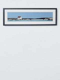 John Lewis Ron Lawson 'Blue Island' Framed Print & Mount, 27 x 82cm, Blue