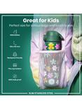 Ion8 Floral Stainless Steel Slim Leak-Proof Drinks Bottle, 600ml, Green/Multi