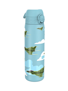 Ion8 Jet Fighter Stainless Steel Slim Leak-Proof Drinks Bottle, 600ml, Blue/Multi