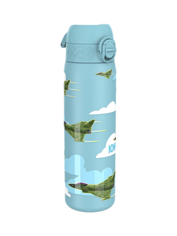 Ion8 Jet Fighter Stainless Steel Slim Leak-Proof Drinks Bottle, 600ml, Blue/Multi, Blue/Multi