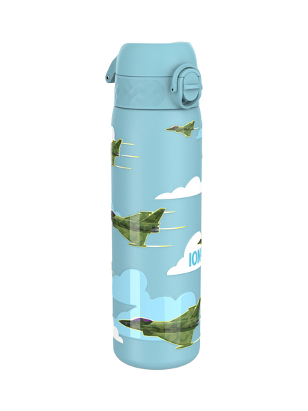 Ion8 Jet Fighter Stainless Steel Slim Leak-Proof Drinks Bottle, 600ml, Blue/Multi, Blue/Multi