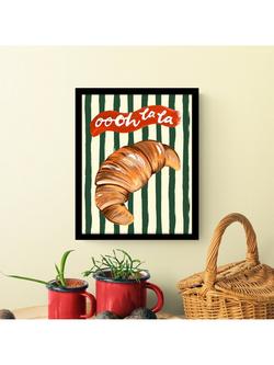John Lewis Eleanor Bowmer 'Oooh La La' Framed Print, 32 x 26cm, Black/Multi - view 2, Black Green Red
