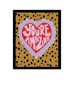 John Lewis Eleanor Bowmer 'You're Amazing' Framed Print, 32 x 26cm, Red/Multi, Black Red Brown