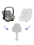 Silver Cross Glide Plus 360 i-Size Baby Car Seat, Natural Taupe