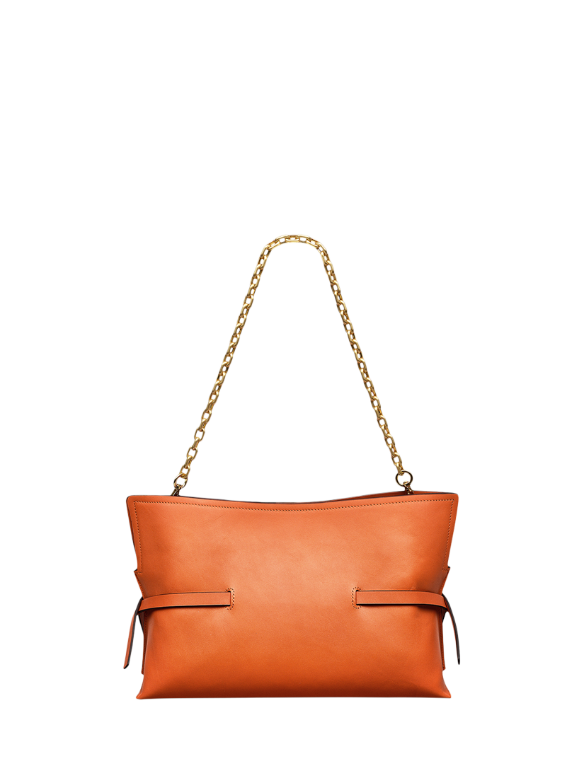 Product image 2 of 6, which shows Radley Fleet Street Leather Medium Open Top Clutch Bag, Orange Peel