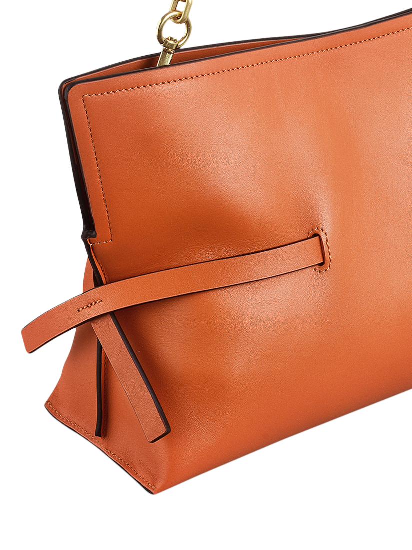 Product image 4 of 6, which shows Radley Fleet Street Leather Medium Open Top Clutch Bag, Orange Peel