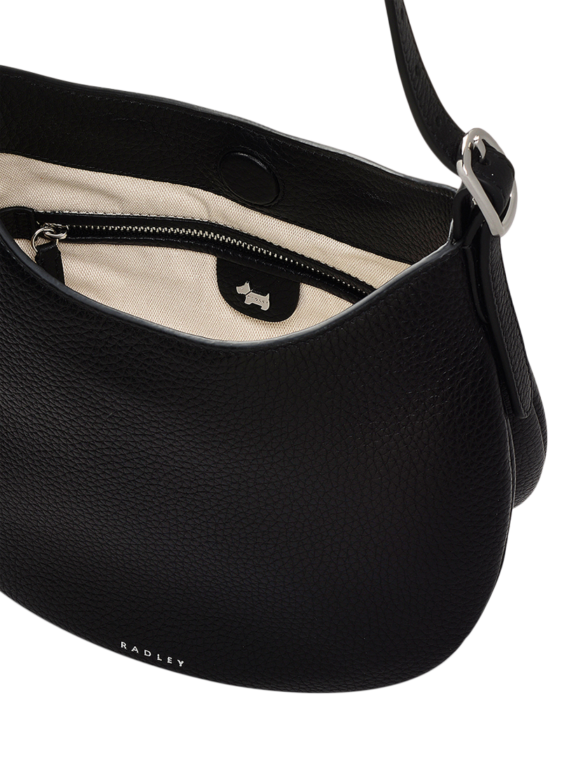Product image 3 of 5, which shows Radley Kensington Place Leather Small Open Top Shoulder Bag, Black