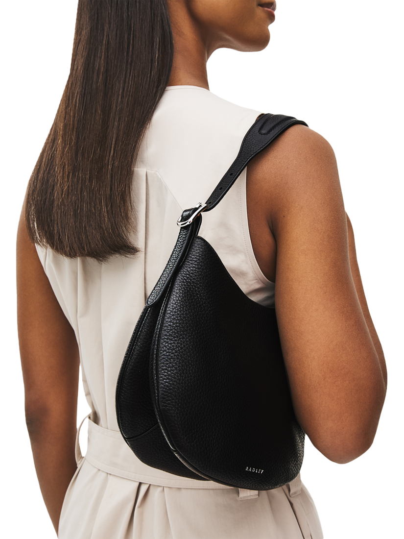 Product image 5 of 5, which shows Radley Kensington Place Leather Small Open Top Shoulder Bag, Black