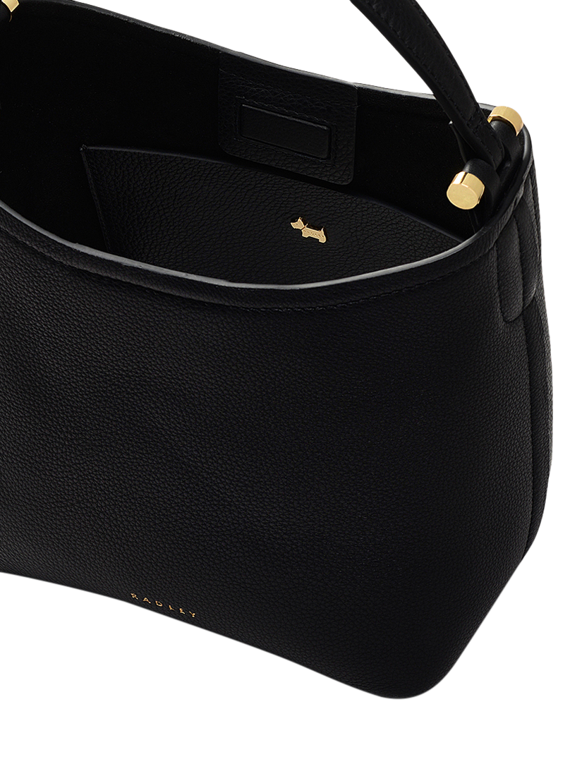 Product image 3 of 6, which shows Radley Bathurst Mews Leather Small Open Top Grab Bag, Black