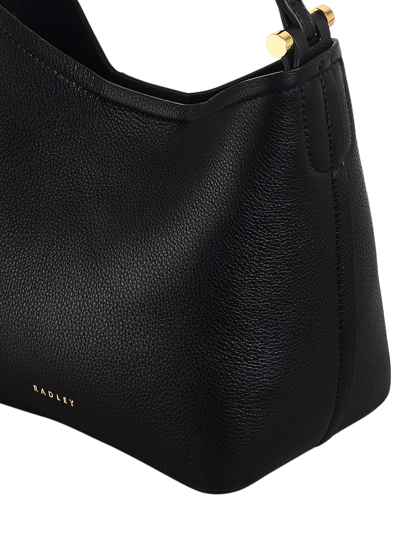 Product image 4 of 6, which shows Radley Bathurst Mews Leather Small Open Top Grab Bag, Black