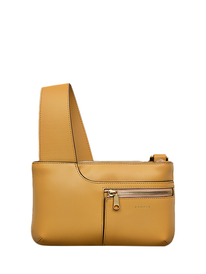 Product image 1 of 5, which shows Radley Pockets Leather Mini Zip Top Cross Body Bag, Pecan