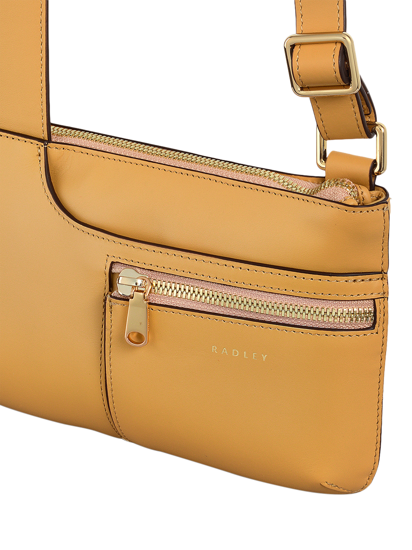 Product image 4 of 5, which shows Radley Pockets Leather Mini Zip Top Cross Body Bag, Pecan