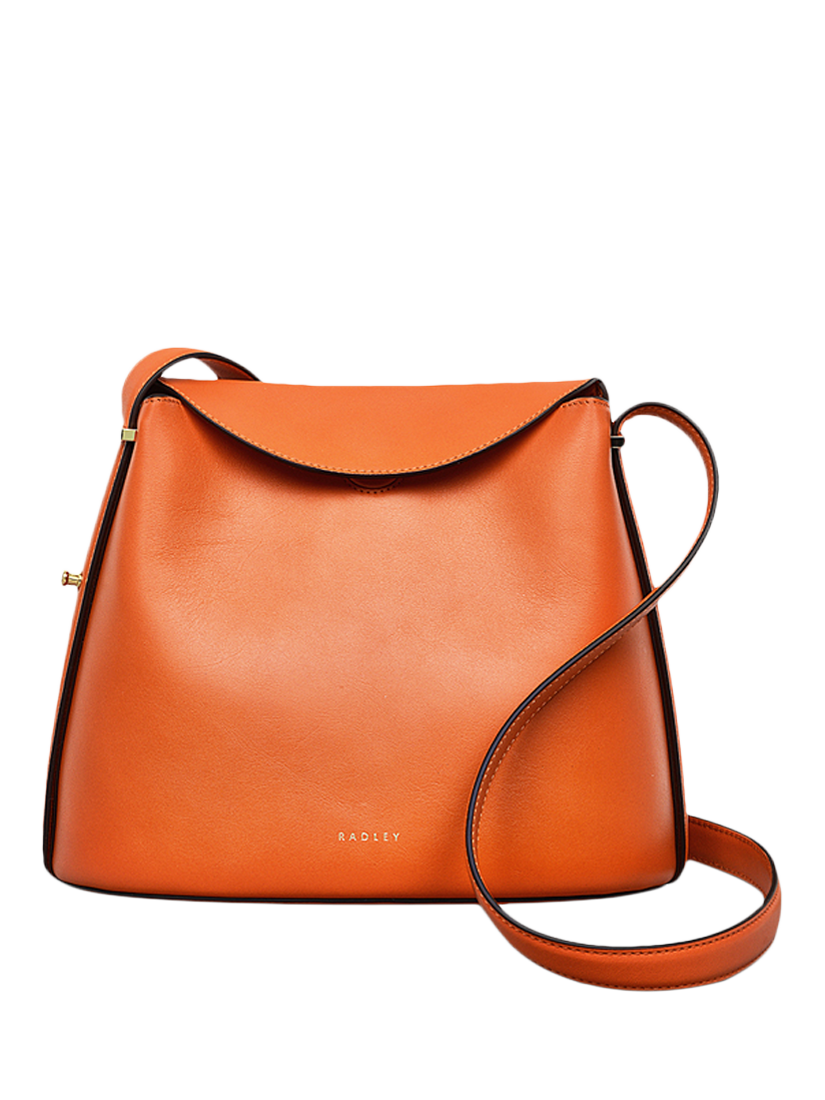Product image 1 of 6, which shows Radley Lattimer Place Small Leather Crossbody Bag, Orange Peel
