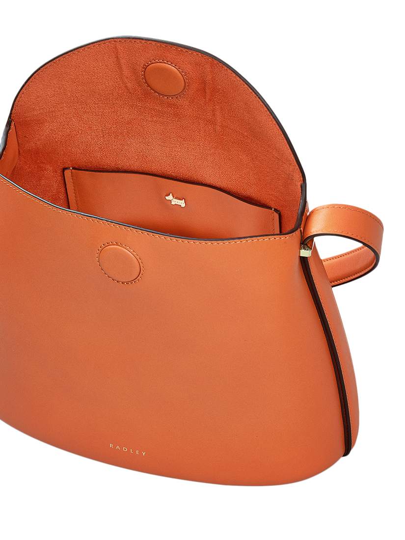Product image 3 of 6, which shows Radley Lattimer Place Small Leather Crossbody Bag, Orange Peel