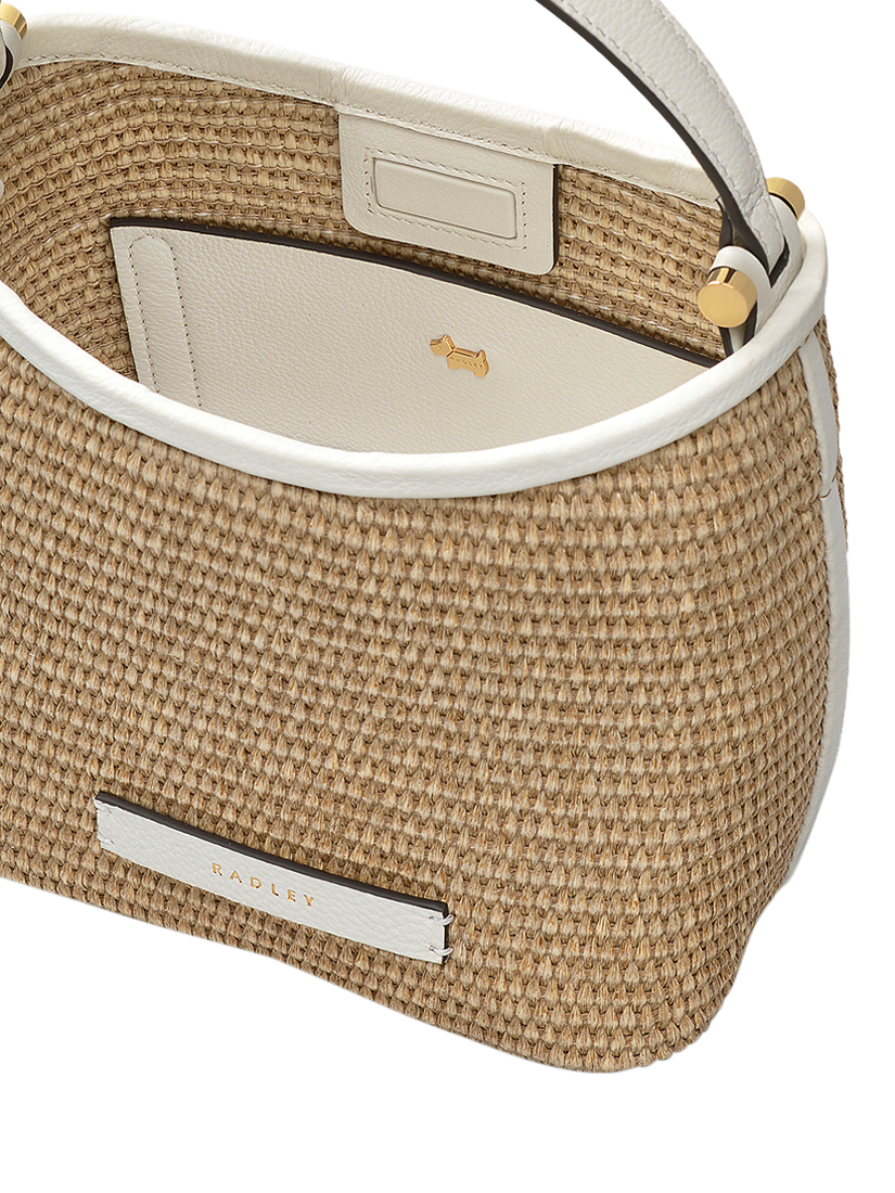 Product image 3 of 6, which shows Radley Bathurst Mews Raffia Small Open Top Grab Bag, Natural